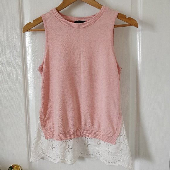 TOPSHOP Layered Knit Top Sz 4 - Picture 2 of 7